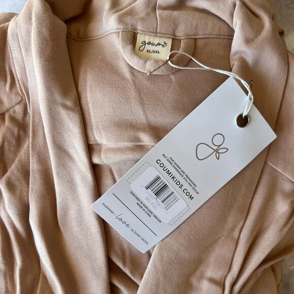 NWT Goumi Kids Mom Sandstone Womens Robe XL/XXL Bamboo Organic Cotton Tan Pocket - Picture 4 of 4